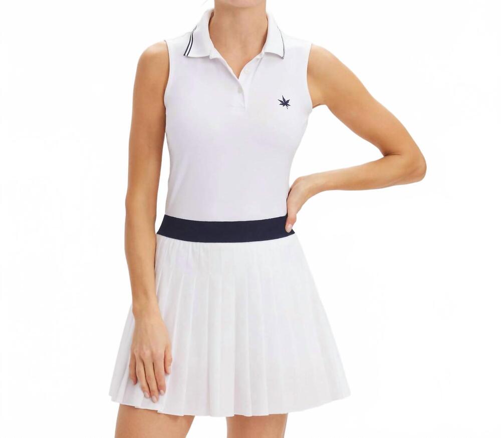 NEW BOAST sleeveless polo in white